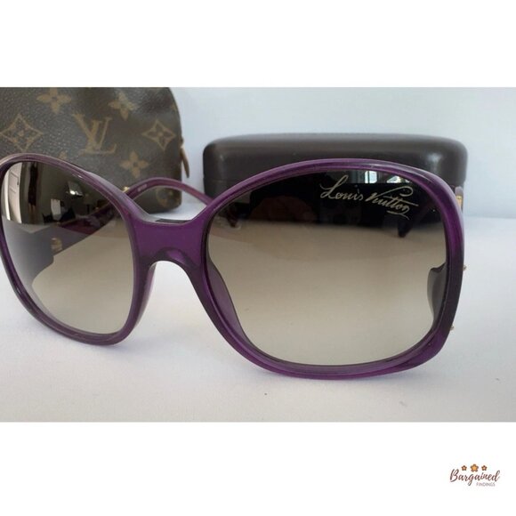 Authentic LOUIS VUITTON Purple Glitter Oversized Sunglasses Z0533W main image 8